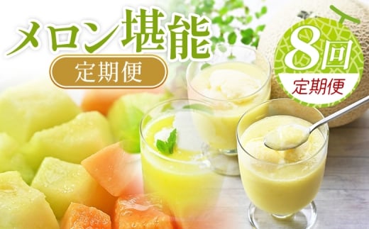 【８回定期便】メロン堪能定期便 国産 マスクメロン 完熟 赤肉 青肉 家庭用 フルーツ 果物 ピューレ シャーベット 飲み物 飲料 フルーツジュース 篤農 高知県 香南市 常温 冷凍 Wtn-0043