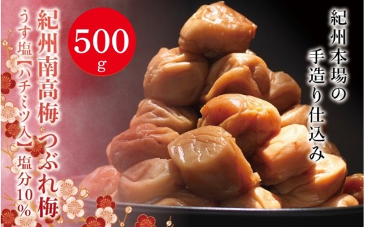
紀州南高梅 つぶれ梅 うす塩【ハチミツ入】塩分10%（500g）なかやまさんちの梅干 梅干し 梅干 梅 うめ ウメ
