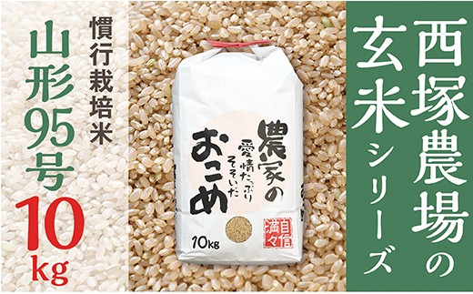 【令和8年産】慣行栽培米 山形95号 玄米 10kg×1袋	