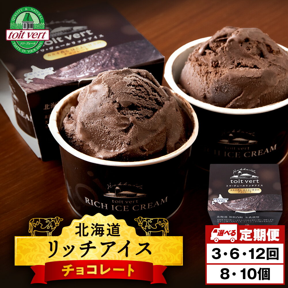 【ふるさと納税】 【選べる定期便】リッチアイス カカオ香るほどよい甘さのチョコレート 選べる8個・10個セット（100ml）アイス アイスクリーム デザート カカオ チョコ スイーツ 北海道ふるさと納税 ふるさと納税 北海道 黒松内町 通販 ギフト