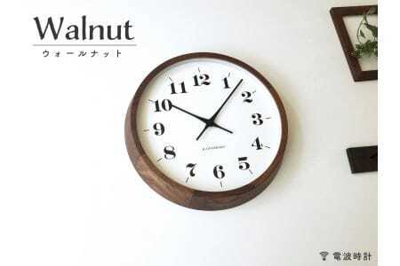 KATOMOKU muku clock 12 ウォールナット 電波時計 連続秒針　km-98WARC
