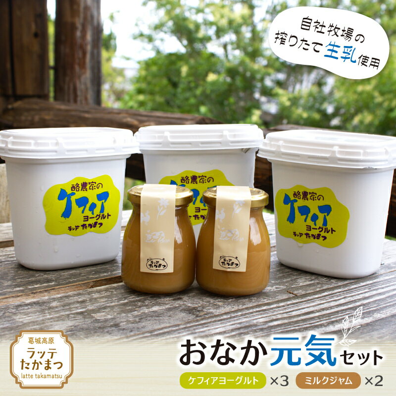 【ふるさと納税】（冷蔵） ラッテたかまつ おなか元気セット ／ 葛城 高原 牧場 ケフィア ヨーグルト ミルク ジャム