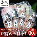 【ふるさと納税】昭徳の天日干し 1枚60g~180g全10枚でお届けします 真あじ開き60g×4枚 真さば片身90g×2枚 かます開き80g×2枚 連子鯛開き180g×1枚 剣先いか開き70g×1枚 おかず ギフト「2025年 令和7年」