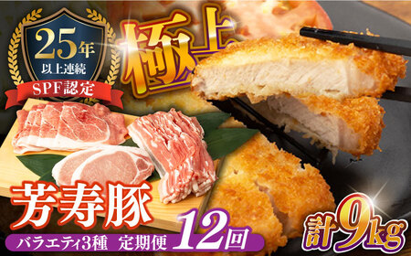 【12回定期便】SPF豚 やっちゃおいしか芳寿豚バラエティセット 計750g / 豚肉 豚肉 豚肉 豚肉 豚肉 豚肉 豚肉 / 芳寿牧場 [SEI013] 