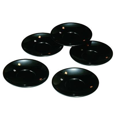 ふるさと納税 海南市 紀州漆器　茶托　黒　千鳥　　5枚組
