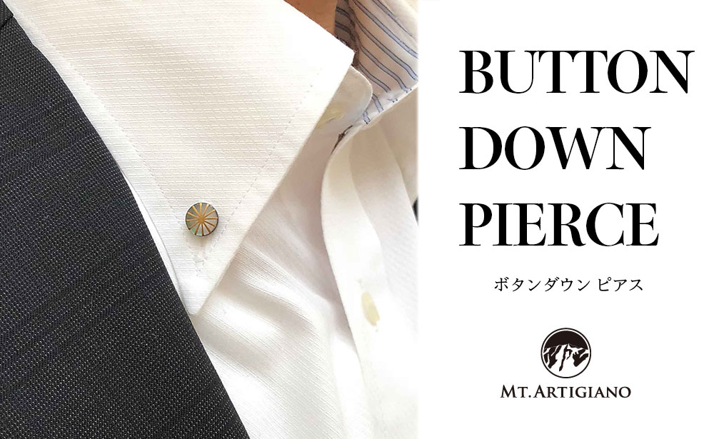 ボタンダウンピアス Line 放射  黒蝶貝 漆 蒔絵 加賀蒔絵 ドレスピアス ピンブローチ タイタック アクセサリー  伝統工芸 工芸品 国産 日本製 うるしアート 復興 震災 コロナ 能登半島地震復興支援 北陸新幹線 F6P-0344