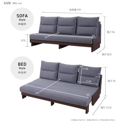 ふるさと納税 大川市 ヴィンセント 幅200cm ごろ寝ソファ ソファベッド NA×ダークグレー【モーブル】【大川家具】 |  | 02