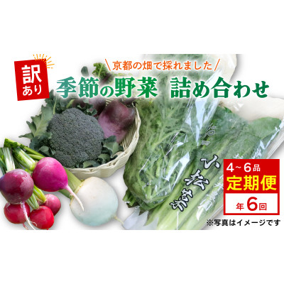 
            ＜毎月定期便＞＜訳あり＞季節の野菜セット4～6品　京都府久御山町産全6回【4068241】
          