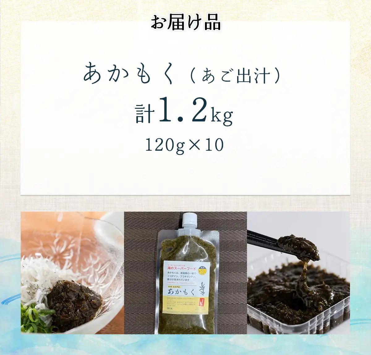 【話題の海藻】あかもく（あご出汁）120g×10パックセット IKTB034 