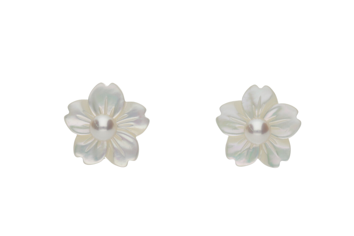 K18　白蝶貝　桜シェルピアス　K18EP0514W