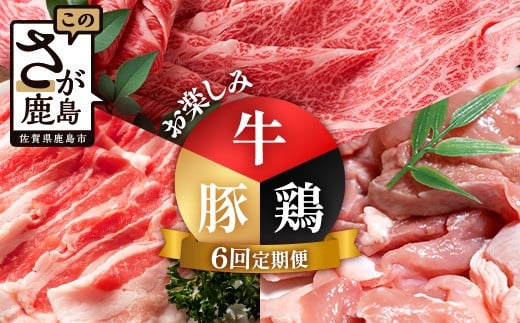 合計5.42kg 定期便 6回 佐賀の牛・豚・鶏 お楽しみ定期便 I-42