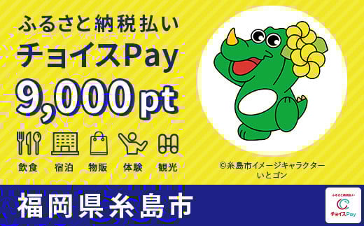 
            糸島市チョイスPay 9,000pt【会員限定のお礼の品】
          