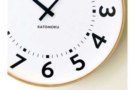 KATOMOKU Plywood clock km-106　木製掛け時計（ナチュラル）
