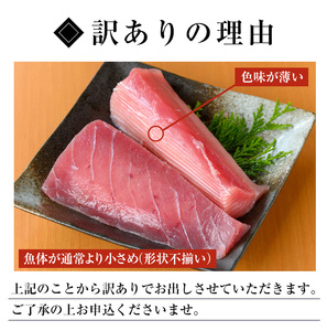 訳あり！天然キハダマグロ1kg!(柵4～6本)便利な柵でお届け♪お刺身や海鮮丼に♪【A-1736H】