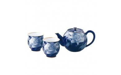 
            【セット】香蘭社　ルリ薔薇　茶の間揃（急須，湯呑）
          