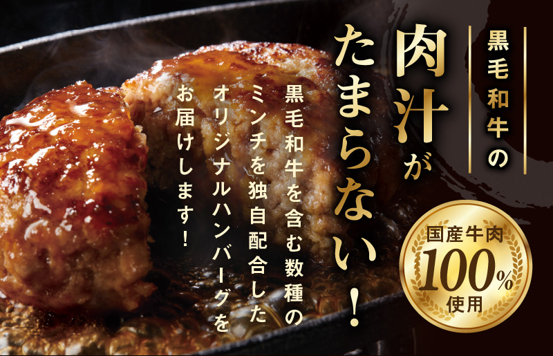 黒毛和牛入り 国産牛肉100％ ハンバーグ 定期便 16個×全6回 150gサイズ【毎月配送コース】