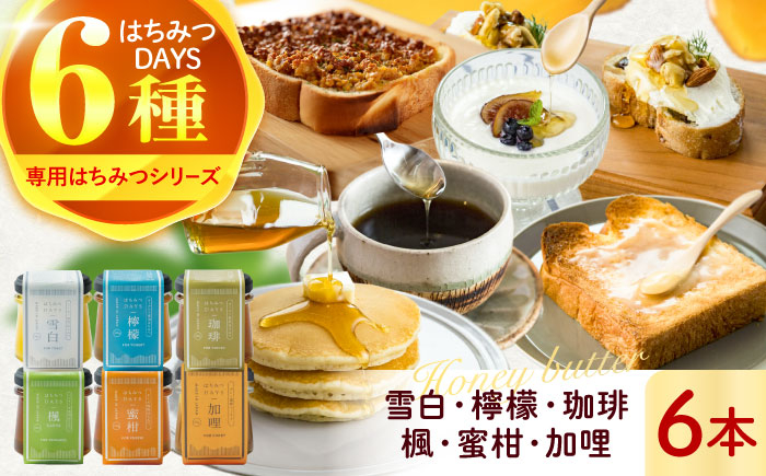 
                  ハチミツ はちみつDAYS 6種類セット ハセット 朝食 蜂蜜 雪白 れもん レモン 檸檬 コーヒー 珈琲 はちみつバター バター パン ぱん トースト ハニー honey おすすめ 人気 詰め合わせ 食べ比べ 専用はちみつ ヨーグルト コーヒー トースト ギフト プレゼント 贈り物 贈答 お返し 内祝い お祝い 美味しい 岐阜市 / 秋田屋本店 [ANBT007]
                