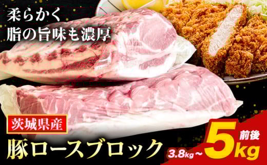 豚ロース 「う～んまいから！くっちみ～」 茨城県産 豚ロース 約3.8kg ～ 5kg 前後 ブロック ２分割でお届け 協同農産 《90日以内に出荷予定(土日祝除く)》 肉 豚肉 ポーク 国産 ローストポークロースハム 角煮 茨城県 結城市【配送不可地域あり】(北海道・沖縄・離島)