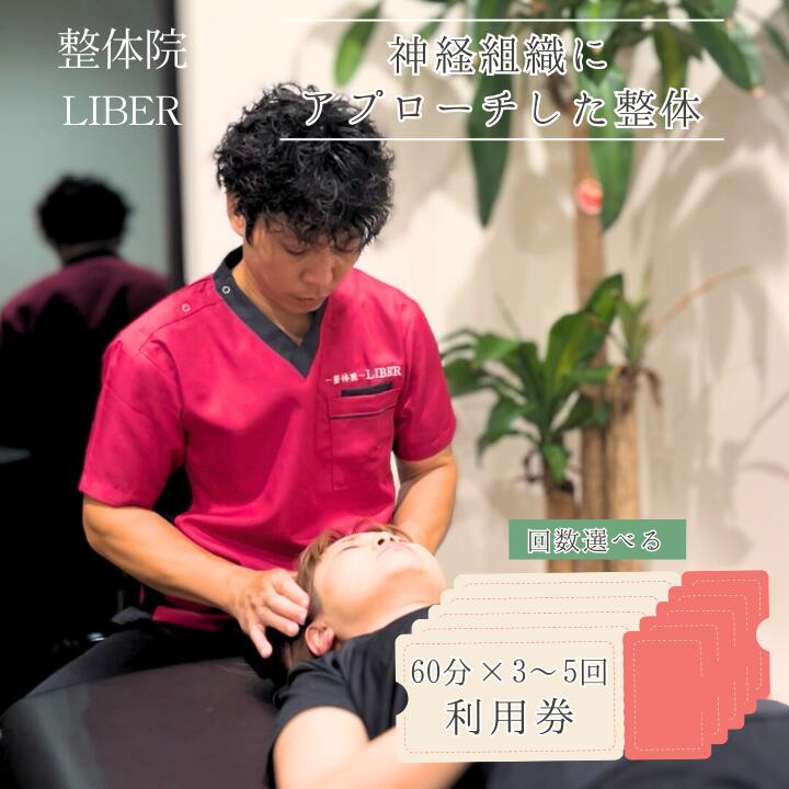 【ふるさと納税】整体院 LIBER　神経組織にアプローチした整体　60分×3～5回 利用券 ／ 整体 整体院 肩こり 腰痛 関節痛