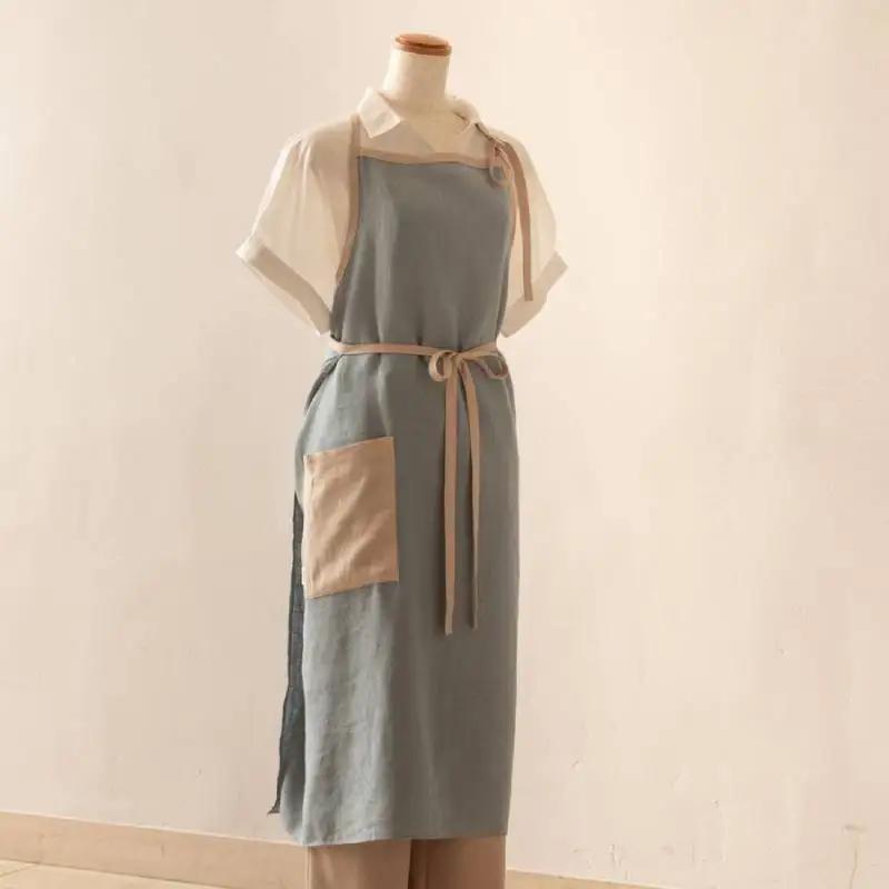 エプロン lithuania linen Apron／リトアニアリネン グリーン