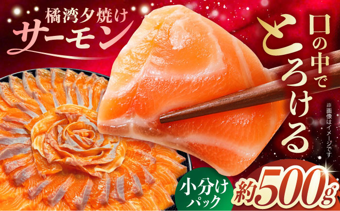 
            【スピード発送】長崎県雲仙産 橘湾夕焼けサーモン 約500g　長崎県/株式会社天洋丸 小分け 養殖 サーモン 国産 贈答 生食 刺身 魚介類 海鮮 冷凍[42ALAC001]
          