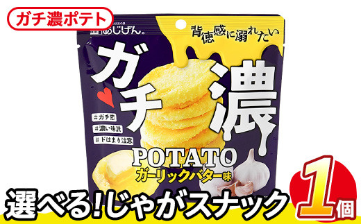 ＜訳あり・種類が選べる！＞ お試し 訳アリ じゃがスナック ガチ濃ポテト(1袋・43g) 簡易梱包 お菓子 おかし スナック おつまみ ポテト ガーリック バター ガーリックバター 濃い 送料無料 常温保存 【man216-G】【味源】