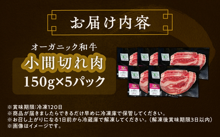 【有機】 短角牛 小間切れ 150g ×5[BEAI086]