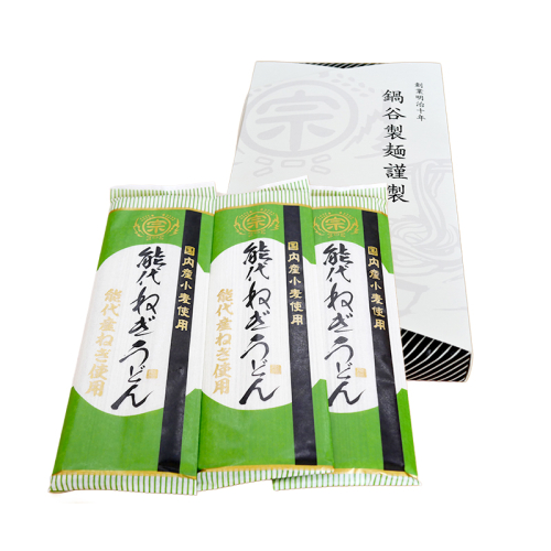 【Amazon特別価格】うどん 麺の鍋谷 能代ねぎうどん 3束 箱入り お土産 国産 麺類 乾麺 ねぎ 能代市