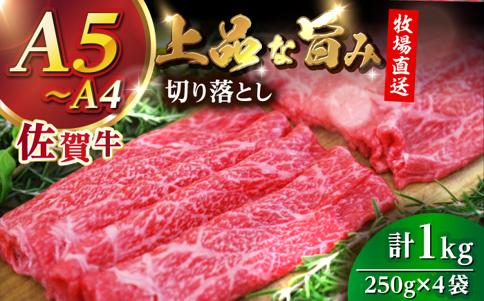 
                  佐賀牛切り落とし 計1kg（250g×4袋）【株式会社佐賀セントラル】
                