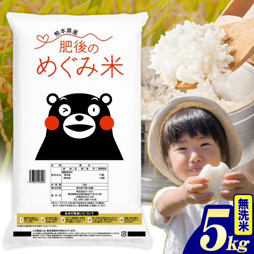 無洗米 熊本県産 ブレンド米 肥後のめぐみ米 5kg 《7-14日以内に出荷(土日祝除く)》熊本県産 ふるさと納税 精米 米 こめ ふるさとのうぜい コメ お米 おこめ