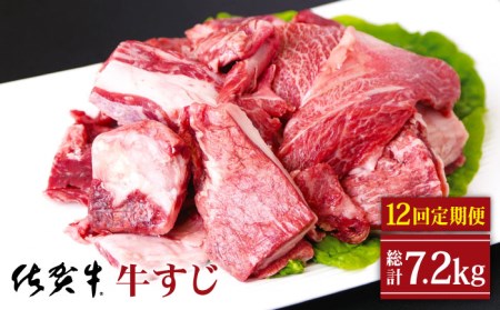 【全12回定期便】佐賀牛 A5 牛すじ（300g×2パック） HAD133 