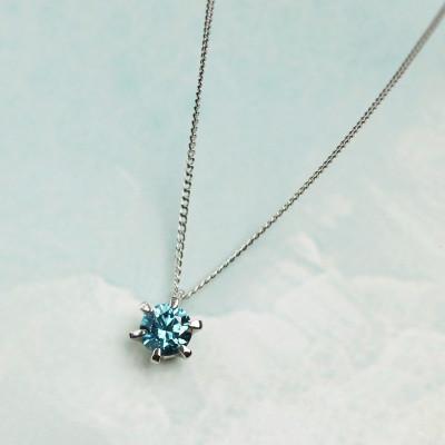 ふるさと納税 大津市 プラチナ900【0.2ct ラボブルーダイヤモンドネックレス】6本たてづめ 優しい輝き ペンダント |  | 01