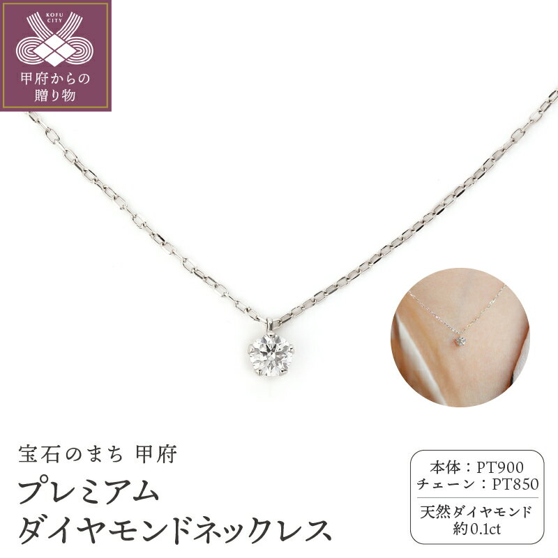 【ふるさと納税】＜ 甲府ジュエリー ＞ ネックレス ペンダント ジュエリー アクセサリー レディース ダイヤモンド 約0.1ct Pt900 プラチナ シンプル ジュエリーケース付 鑑別書付 保証書付 k358-008