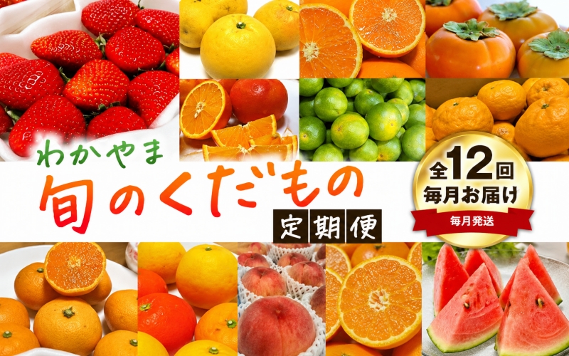 【旬のくだもの定期便】和歌山県の旬のフルーツを毎月お届け！　全12回【Ｓ】（配送日時指定不可）※北海道・沖縄・離島への配送不可【ard-tkb901A】