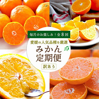 【ふるさと納税】【発送月固定定期便】愛媛の人気品種を厳選! みかん定期便(訳あり)全8回【H25-117】【4001039】