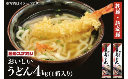 【麺のスナオシ】水戸発　おいしいうどん１箱　4kg（200ｇ×20袋）（乾麺）【饂飩 麺 長期保存 保存食 防災 人気 大容量 水戸市 茨城県】（BY-15）