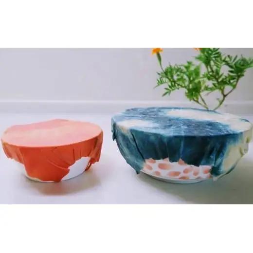 藍染草木染エコラップ3枚セット（S，M，L) 藍染、藍×かりやす染、たんがら染