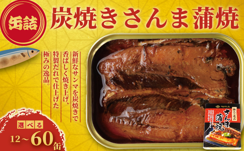 
            炭焼き さんま蒲焼 缶詰 【選べる容量】 12缶～60缶 極みの逸品 さんま 秋刀魚 かば焼き 蒲焼 魚 缶 海産物 魚缶詰 備蓄品 保存食 簡単缶詰 長期保存 常温保存 缶詰 備蓄缶詰 防災 非常食 キャンプ アウトドア お取り寄せ グルメ 大容量 おかず 朝食 昼食 夕食 おつまみ 酒 のお供 アレンジレシピ セット ギフト 贈答 贈り物 プレゼント 食品 送料無料 千葉県 銚子市 田原缶詰
          