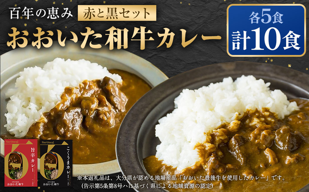 百年の恵み おおいた和牛カレー 赤と黒セット 各5個 計10個