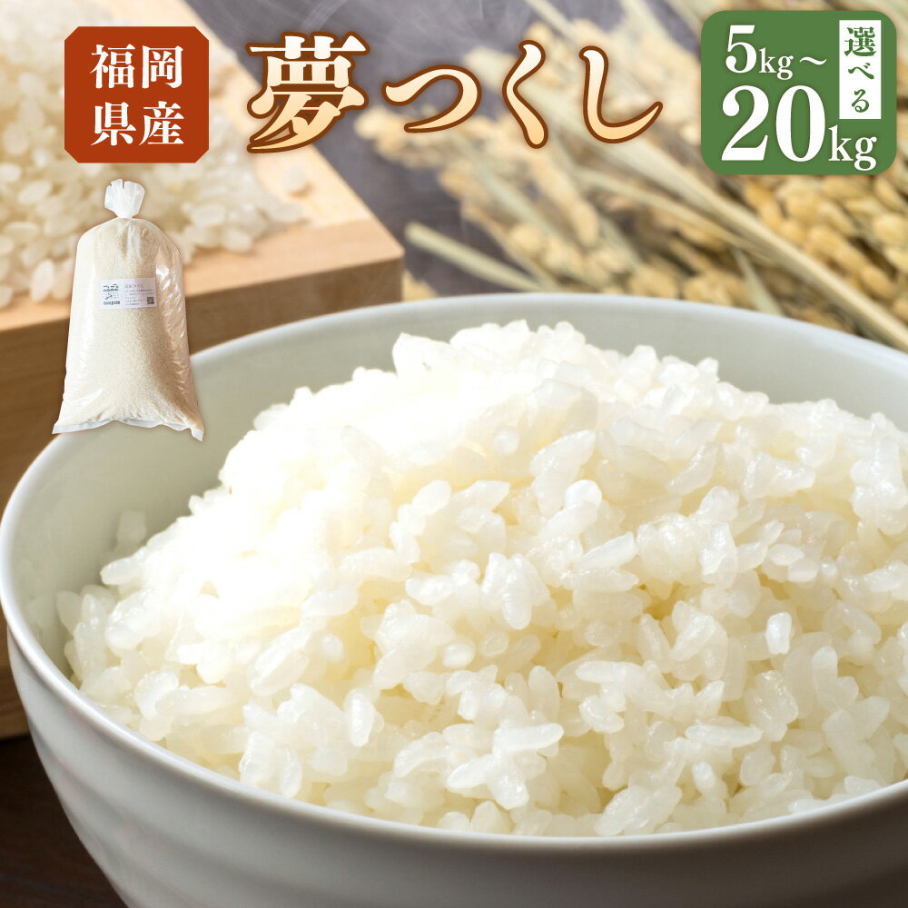 【ふるさと納税】＜選べる内容量＞ 先行予約 【令和8年産】福岡県ブランド米「夢つくし」5kg/10kg/15kg/20kg コメ 米 お米 白米 精米 ご飯 新米 福岡県 岡垣町 送料無料 【2026年9月上旬より発送開始】