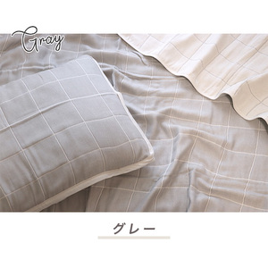 三河木綿　薄手8重枕パッド＆ガーゼケットセット_グレー【G0515】