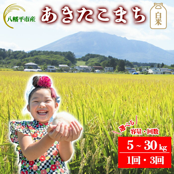 【ふるさと納税】 【令和7年産】【先行予約】 2025年産 岩手県産 米 こめ お米 精米 選べる 発送回数 1回 3回 容量 5kg 10kg 30kg あきたこまち ／ 白米 ご飯 ごはん おこめ 白飯 ライス 単発便 定期便 おにぎり おすすめ 国産米 東北 岩手県 八幡平市 送料無料 かきのうえ