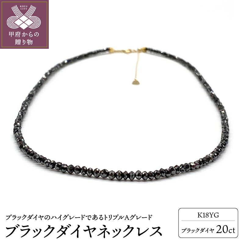 【ふるさと納税】＜ 甲府ジュエリー ＞ ネックレス ペンダント ジュエリー アクセサリー レディース メンズ ブラックダイヤ K18 イエローゴールド 20カラット ギフト プレゼント ジュエリーケース付 鑑別書付 保証書付 k132-001