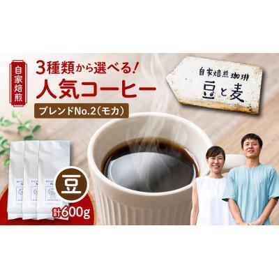 ふるさと納税 奄美市 【自家焙煎】豆と麦 ブレンドNo.2(豆) 計600g(200g×3袋)
