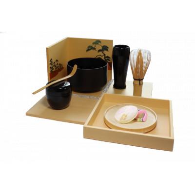 ふるさと納税 加賀市 &lt;茶道具&gt;お手前セット　喫茶箱　白木地(ナチュラル) / 松　SR-1165