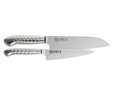 ステンレス一体型包丁 PRO-S 2本セット （ペティナイフ・三徳包丁） H25-08【最長6ヶ月を目安に配送】