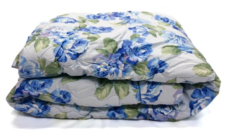 中わた約1.0kg入り！ ウール混掛ふとん シングルロングサイズ(約150×210cm) ブルー色 RWF-151 [1183]