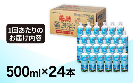 【全6回定期便】強炭酸水 プレーン 500ml × 24本 糸島市 / スターナイン [ARM010] 炭酸水 定期便