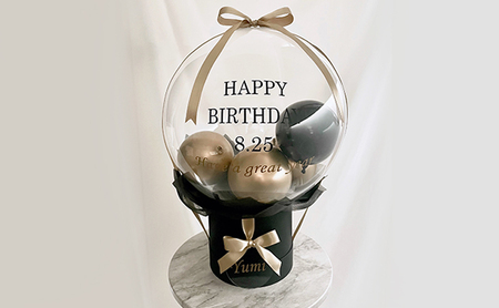 ゴールド&ブラックバルーンinバルーン インテリア 