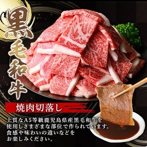 A5等級鹿児島県産黒毛和牛焼肉切落し(計1.5kg・250g×6パック) 切り落とし 焼肉 黒毛和牛【LRプラスK】A1006